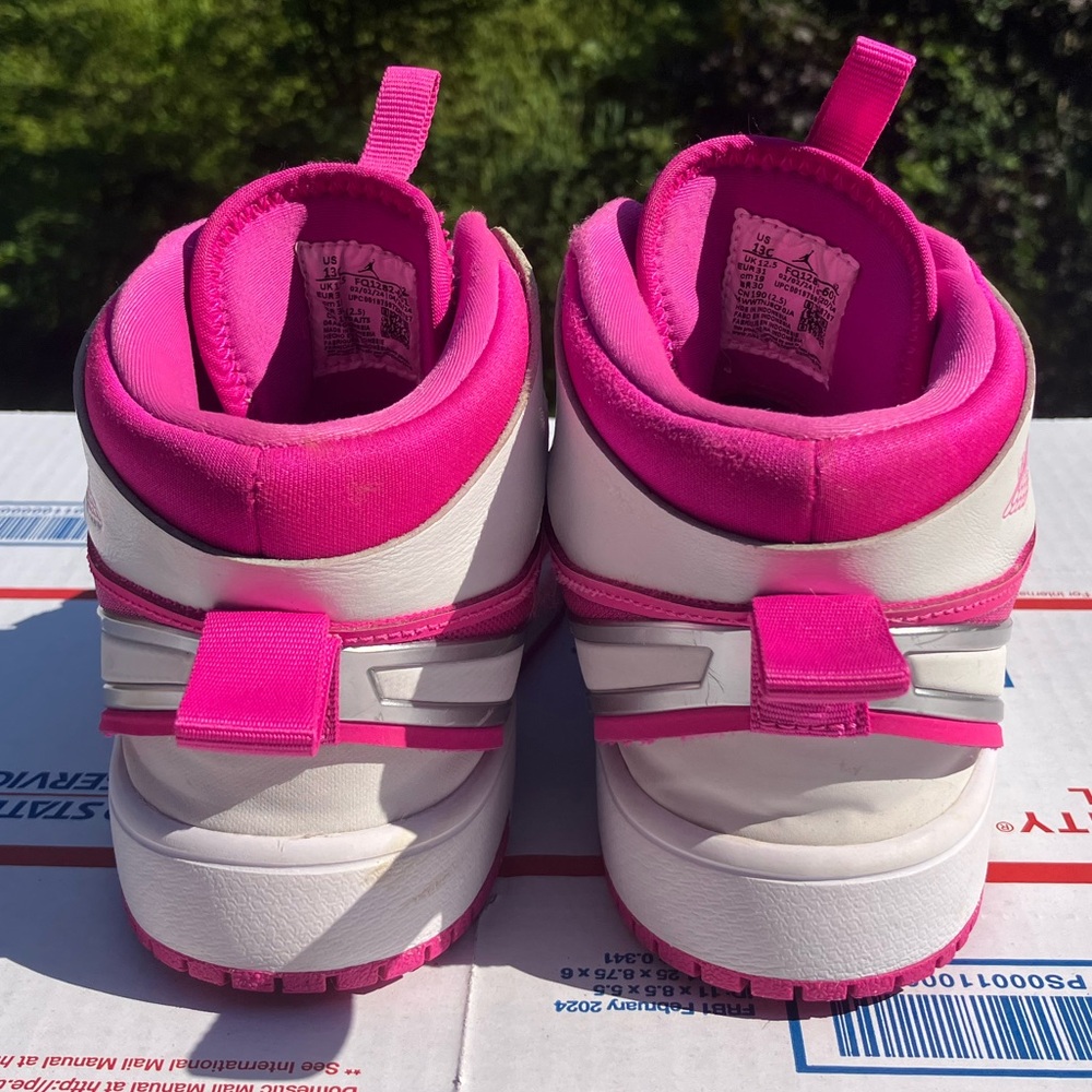 Jordan 1 Mid RM EasyOn “Fire Pink White” (PS) Sz 13c 100% Authentic - Picture 4 of 11